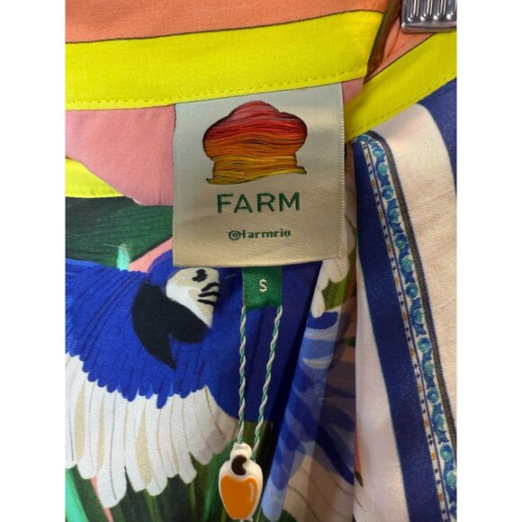 Farm Rio NWT Double Scarfs Pastel Mini Skirt Women’s Size Small Eco Viscose - Picture 6 of 11